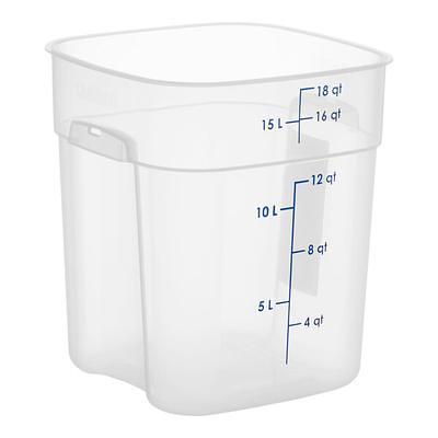 Vigor 8 Qt. Clear Square Polycarbonate Food Storage Container and Red Lid