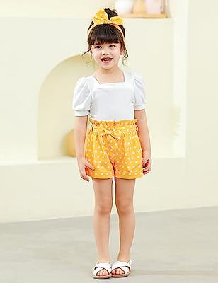 BAVADER Kids Clothes Girls Clothes Size 6 7 Square Neck Short Sleeve White Tops  Cute Polka Dot Yellow Shorts Set Girls Summer Fall Outfits Size 6 7 Girls  Clothes - Yahoo Shopping