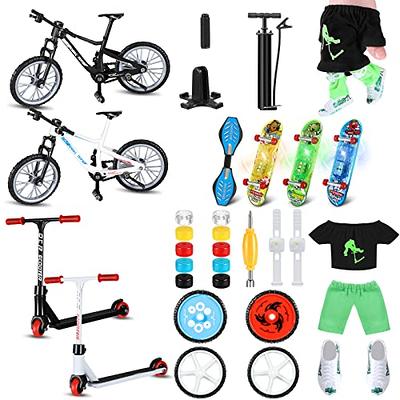 Grip and Tricks - Green Finger BMX Freestyle with 2 Extra Toy Bike Wheels and 1 Finger Bikes Tool - Pack 1 Finger Toy for Kids 6+ Years Old