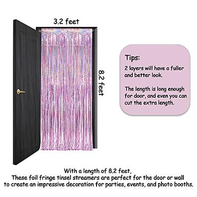 Fringe Curtain Backdrop Curtain Streamers Party Decorations Fringe Curtains  for Birthday Party Pink 