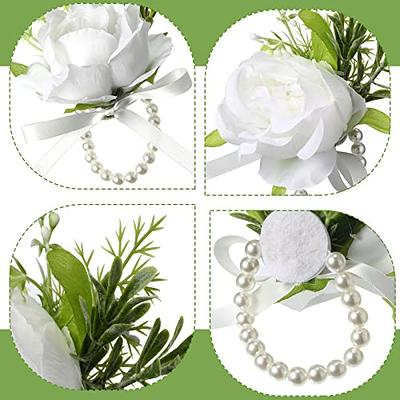 Wristband Hand Artificial Flowers Wrist Corsage Bracelet For Wedding  Bridesmaids