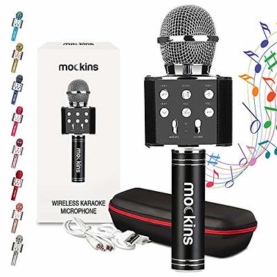 Core Innovations Wireless Bluetooth Karaoke Microphone with Built-in  Speakers + HD Recording | Black