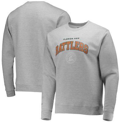 Mitchell & Ness Men's Mitchell & Ness Heathered Gray Houston Oilers Allover  Print Fleece Pullover Sweatshirt