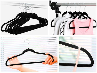 VECELO 20-Pack Velvet Pant Hangers (Black/Grey/Pink/Beige/Green