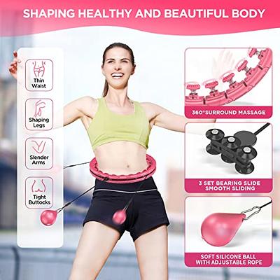 Weighted Hoola Hoop, Smart Hula Hoop, 30 Detachable Knots Adjustable Weight  Auto-Spinning Ball, 2 in 1 Fitness and Massage, for Adults/Beginner –  KABCON-US