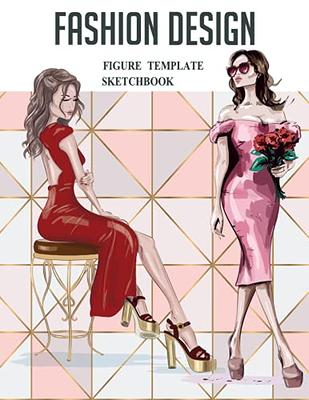 Fashion sketchbook With Figure Templates: Large Female Figure Template  Fashion Drawing Book, Fashion illustration