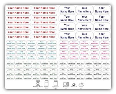 Melu Kids Name Labels for Clothing & Items, No-Iron Name Tags (100), Waterproof Personalized Kids Labels (1.2” x 0.5”), Perfect for Daycare and