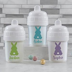 Pastel Bunny Personalized 12oz Toddler Snack Cup - Blue