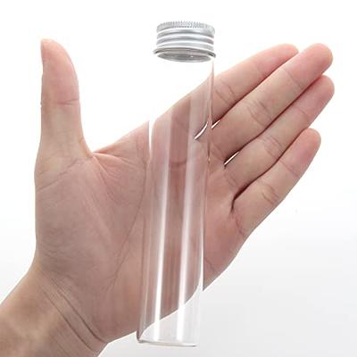 Cadbibe 80ml Glass Clear Test Tubes with Screw Caps and Plastic