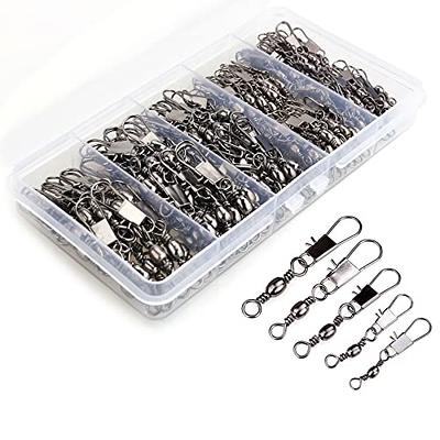 20 Pack Fishing Swivel With Stainless Steel Safety Snap Hook For