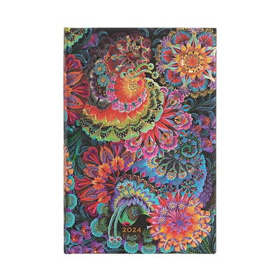 Paperblanks, 2024 Moonlight, Olena's Garden, 12-Month, Mini, Horizontal, Elastic Band Closure, 160 Pg