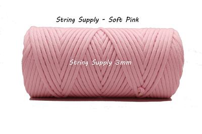 Macrame Cord Twist Soft Coloured , 3 Strand , 2 mm Twisted Cotton Cord,  Yarn