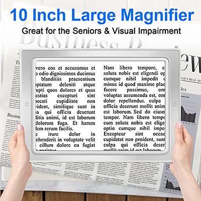 Rectangular Page Magnifier with 12 LED Lights 3X Magnifying Glass Folding  and Hands-Free Led Full-Page Magnifier with Dual Power Mode for Elder, Low  Vision People to Read Small Prints - Yahoo Shopping