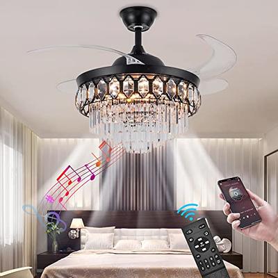 Bavnnro Crystal Ceiling Fan With Lights