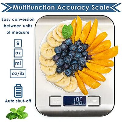 Kitchen Scale, 5kg/11lb Stainless Steel Digital Scale, Food Scale