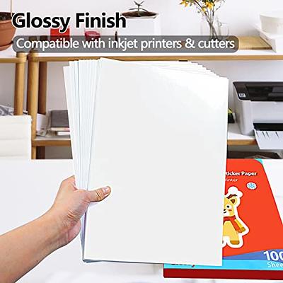 Printable Vinyl Sticker Paper for Laser Printer - Glossy White