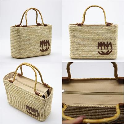 Casual Straw Woven Tote Bag Summer Designer Large Capacity Shoulder Handbas  New Fashion Beach Straw Bag Lady Travel Basket Purse