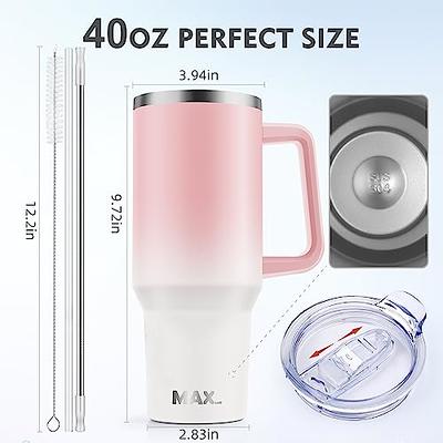 Meoky 40oz Tumbler with Handle, Leak-Proof Lid and Straw, Insulated Coffee Mug Stainless Steel Travel Mug, Keeps Cold for 34 Hours or Hot for 10