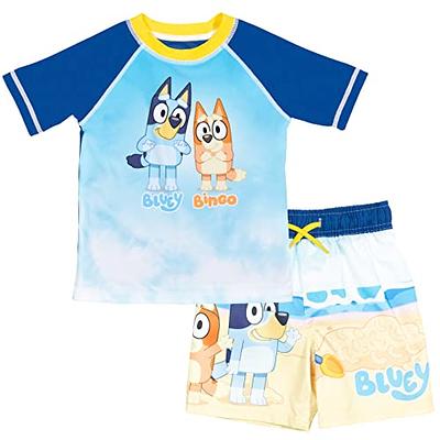 Bluey and Bingo Toddler Boys Raglan Pullover Swim Rash Guard Swim Trunks  Blue 4T - Yahoo Shopping