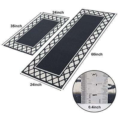 COSY HOMEER 48x20 Inch/30X20 Inch Kitchen Rug Mats Made of 100%  Polypropylene 2 Pieces Soft Kitchen Mat Specialized in Anti Slippery and  Machine