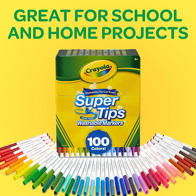 Crayola Washable Super Tips Marker Set, School Supplies, 100 Ct, Gifts,  Child Ages 3+ - Yahoo Shopping