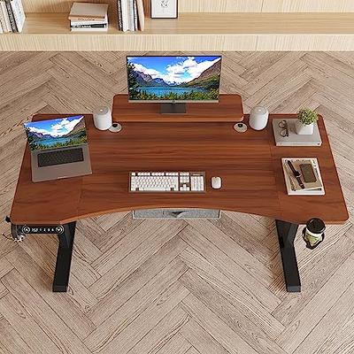 Jceet 63x30 Inches Dual Motor Electric Standing Desk with Drawer,  Adjustable Height Sit Stand Up Desk with Storage Shelf, Home Office Desk  Computer Workstation with Dark Walnut Top/Black Frame - Yahoo Shopping
