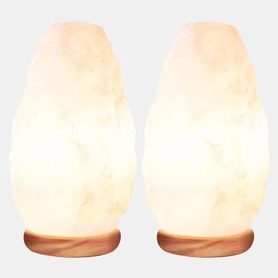 Himalayan Glow 10 in. 5 lbs. to 7 lbs. Salt Lamp White Tall Natural Salt  Night Light, Hand Crafted Salt Lamp Bulb Dimmer Switch HD-1041-2PK - The  Home Depot