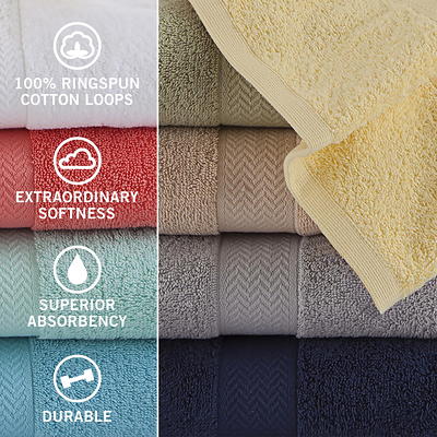 Martex 6-piece Luxury Towel Set, 2 Bath Towels 2 Hand Towels 2 Washcloths -  600 Gsm 100% Ring Spun Cotton Highly Absorbent Soft Towels For Bathroom -  Ideal For Everyday Use, Hotel & Spa - (Blue) 