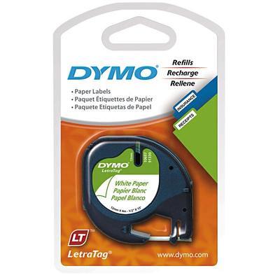 Dymo 12331 LetraTag 3pk Tape Paper/White/Clear Plastic