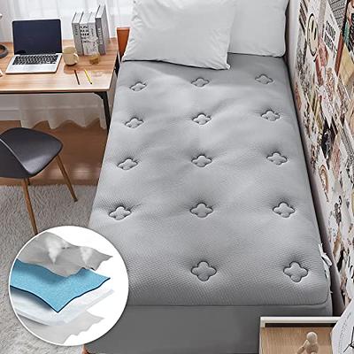 Hansleep Memory Foam Mattress Pad Twin, Cooling Twin Size Mattress Topper  with Deep Pocket, Breathable Simple Bed Mattress Cover, 39x75 Inches, White