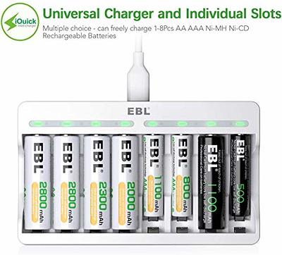  EBL AA Rechargeable Batteries,16-Pack Double A Battery (ProCyco  2800mAh) with AA AAA Battery Charger : Health & Household