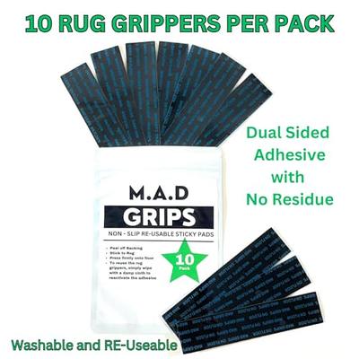 MAD Grips Premium 10 Pack Rug Grippers - Anti Slip Rug Grips