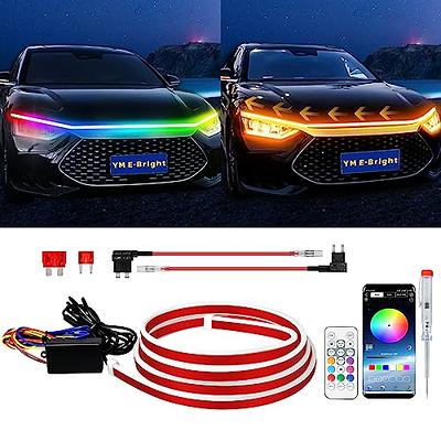 YM E-Bright Car Led Lights Exterior RGB Hood Light Strip