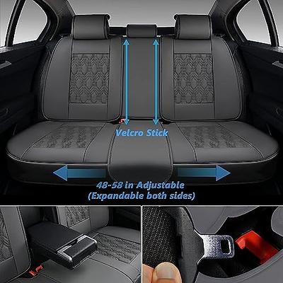 Coverado Car Seat Cover Full Set 5 SEATS Universal Seat Covers for Cars Premium Nappa Leather Auto Seat Cushions with Embossed Pattern Interior Access