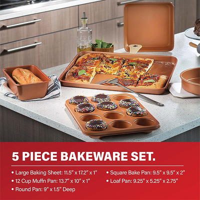 Gotham Steel Kitchen-in-a-box 25 Piece Cookware set, Non-stick Pots & Pans  with Utensils, Red/Copper - Yahoo Shopping