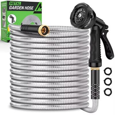Metal Garden Hose 50ft, Heavy Duty Stainless Steel Water Hose with