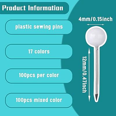 100pcs/set Sewing Pins Straight Pins with Colored Ball Glass Head Bead Pin  Straight Quilting Pins for Fabric, Dressmaker, DIY Crafts(Black)