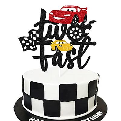 Amazon.com: Sursurprise Two Fast Two Curious Birthday Decorations, 25Pcs  Two Fast Two Curious Cake Topper Vintage Race Car Cupcake Toppers for Boy  2nd Birthday Let's Go Racing Party Supplies : Grocery &