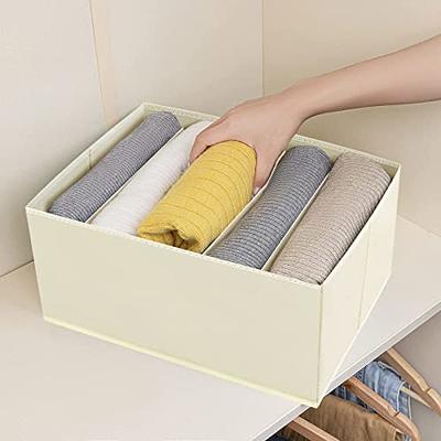 DIMJ Wardrobe Clothes Organizer for Jeans, Closet Organizers and Storage,  Foldable Clothes Drawer Organizer, Fabric Jean