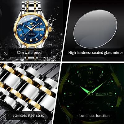 OLEVS Watch for Men Luxury Stainless Steel Men Quartz Wristwatches