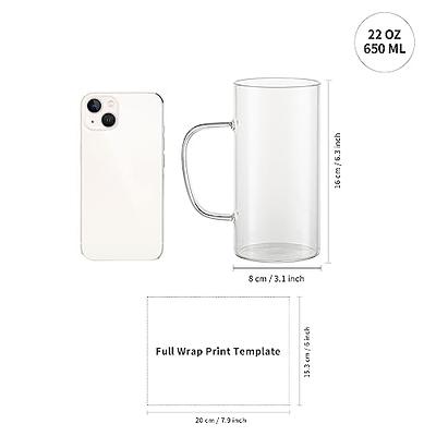 PYD Life Sublimation Glass Blanks Mug Clear Glass Tumblers 22 OZ Coffee  Beer Mugs Cups with Handle for Cricut Mug Press and Tumbler Heat Press 4  Pack - Yahoo Shopping
