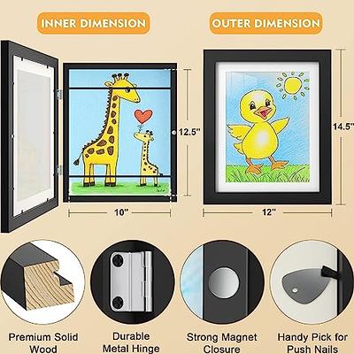 [2-Pack]Kids Artwork Frames Changeable,10x12 Kids Art Frames Front Opening  Holds 50 Pcs,Display 8.5x11 or 9x12 With Mats,for Kids Art,A4 Paper