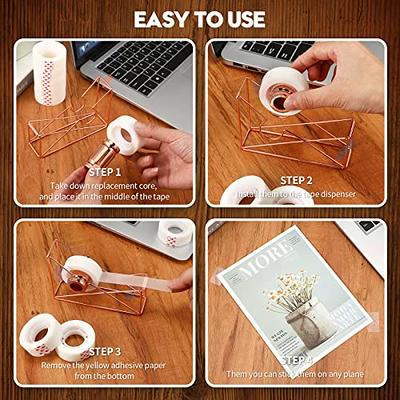 Metal Minimalist Desktop Tape Dispenser with 12 Rolls Matte