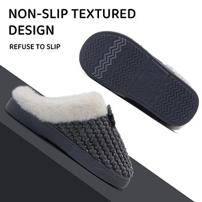 Women's Memory Foam Slippers Comfort Wool-Like Plush Fleece Lined House  Shoes for Indoor & Outdoor