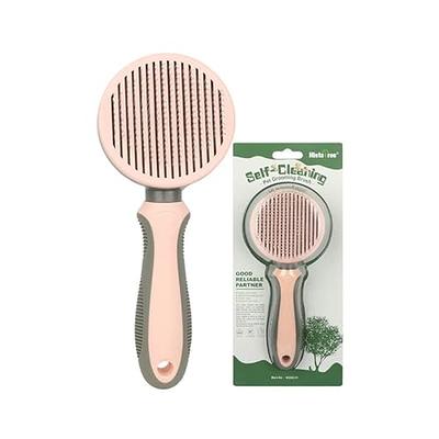 Depets Self Cleaning Slicker Brush, Dog Cat Bunny Pet Grooming Shedding Brush - Easy to Remove Loose Undercoat, Pet Massaging Tool Suitable for Pets