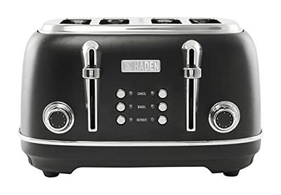 4 Slice Toaster with Extra Wide Slots & Removable Crumb Tray, Longdeem  Retro Stainless Steel Toasters