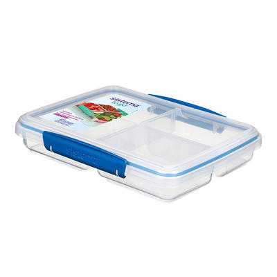 3.4-Cup Meal Box Divided Glass Storage With Plastic Lid