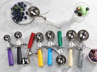  Rainspire Ice Cream Scoop Stainless Steel with Comfortable  Handle, Ice Cream Scooper Heavy Duty, Ice Cream Spade Great for Spooning  Frozen Hard Gelato and Sorbet, Cookie Dough, Melon, Red: Home 