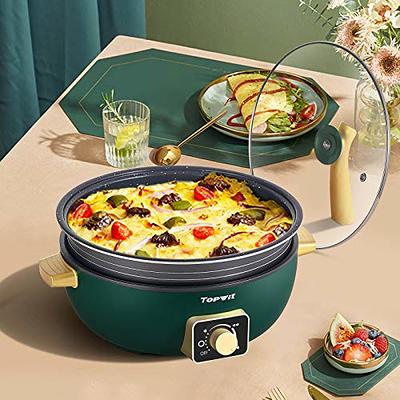 Topwit Shabu Shabu Pot 5L with Adjustable Power Control, Removable Nonstick  Electric Frying Pan, 12” Deep Dish Multifunction Electric Skillet with  Tempered Glass Lid for Shabu Shabu, Noodles, Sauté - Yahoo Shopping