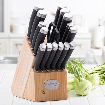 Emeril 15 Piece Hollow Handle Cutlery Set, Black Block